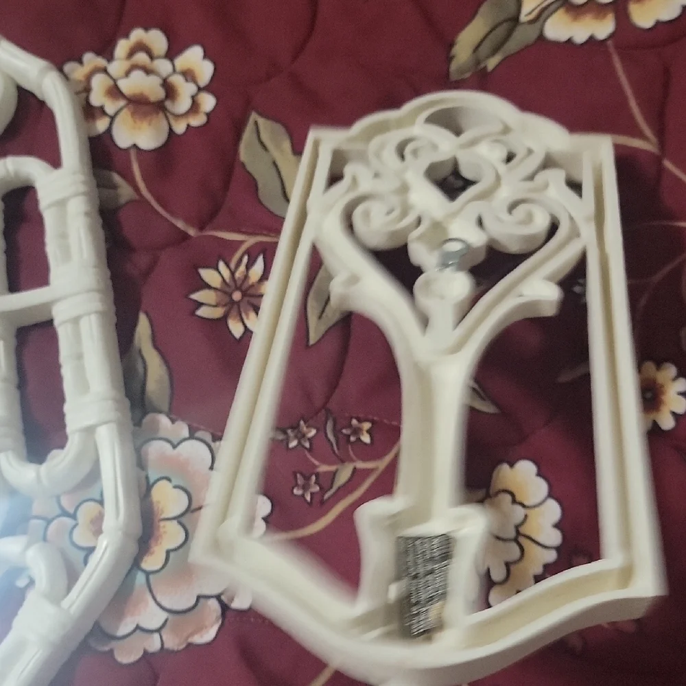 Vintage Homco White Wicker Resin Mirror Wall Decor Set